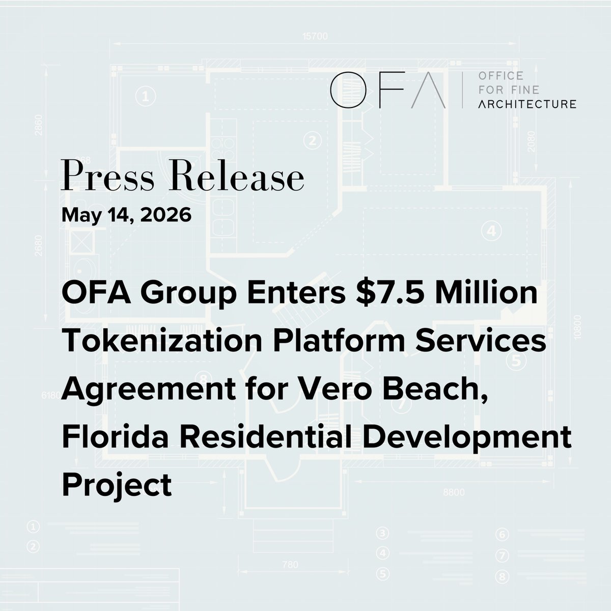 OFA_Group's tweet photo. $OFAL announced a Real World Asset Tokenization Service Agreement through its proprietary Hearth #RWA tokenization platform for a residential real estate development project in Vero Beach, Florida.

Read more: https://t.co/PTe8ghbznt https://t.co/rHLWSo3efi