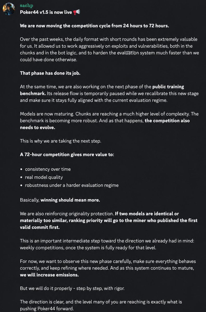 Poker44 | Subnet 126 tweet media
