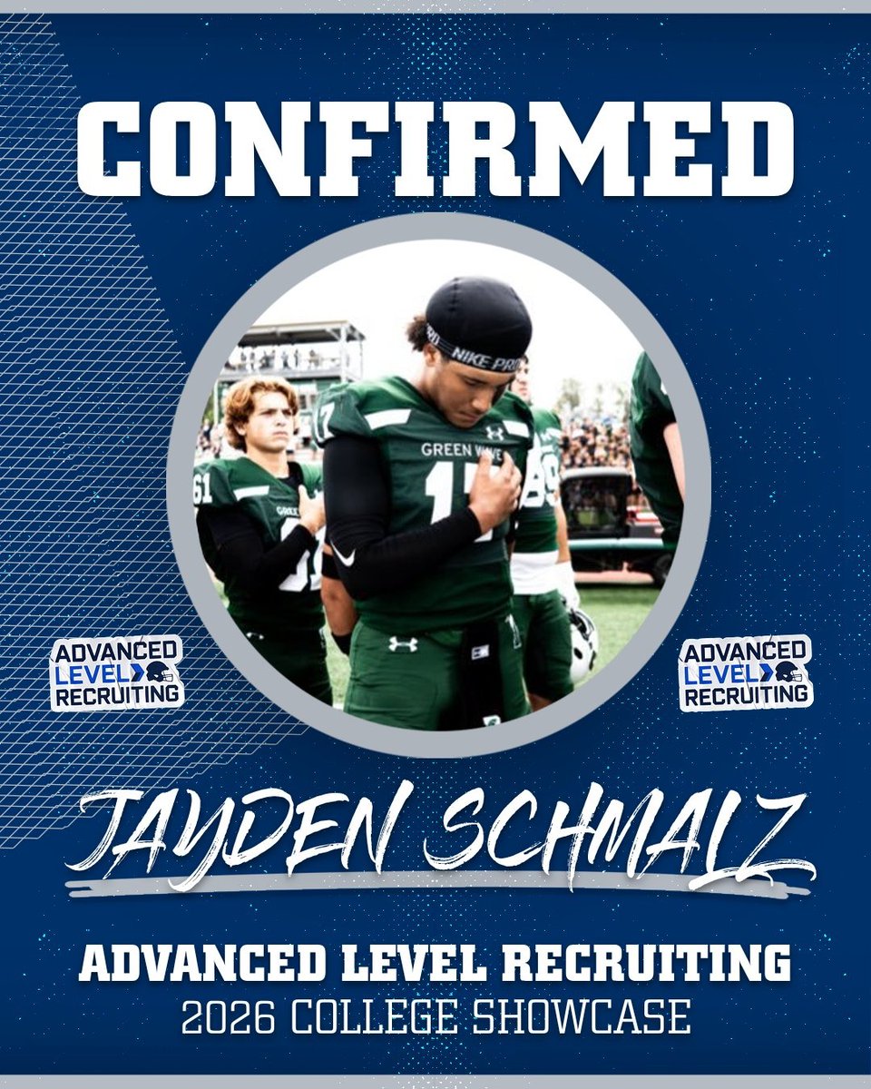 JaydenSchmalz7's tweet photo. Super excited to compete at the @AdvLevelRecruit showcase Saturday 5/16!   
@nextlvlculture @_Coach_Chi @DelbartonFB https://t.co/Sl6lWKsQt4