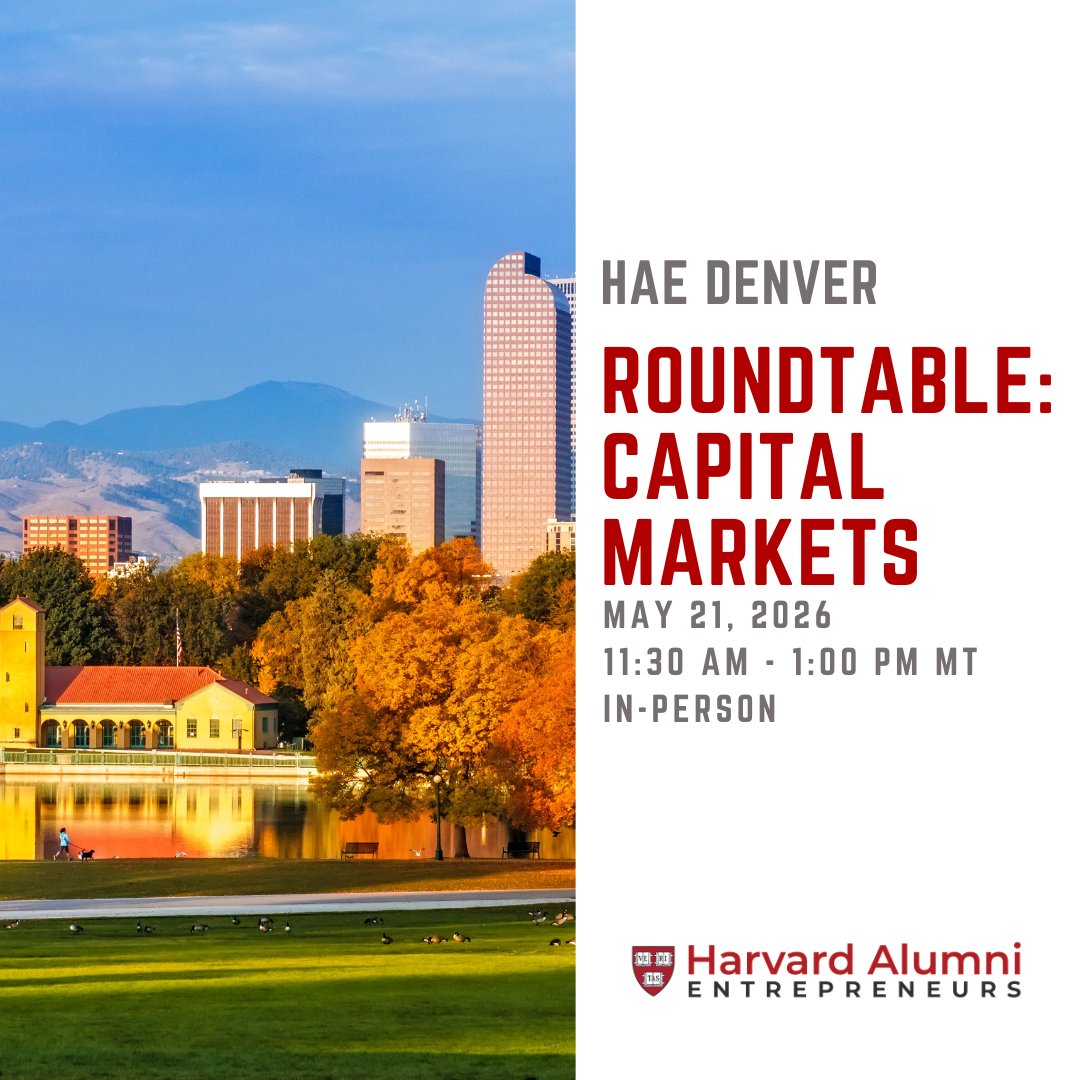 AlumniStartups's tweet photo. The Denver Capital Markets Roundtable is almost here.

If you’ve been meaning to register, now’s the time.

Final seats remaining.
In-person event in Denver this May 21.
Register now. Link in bio. https://t.co/8bVcSVqbkU