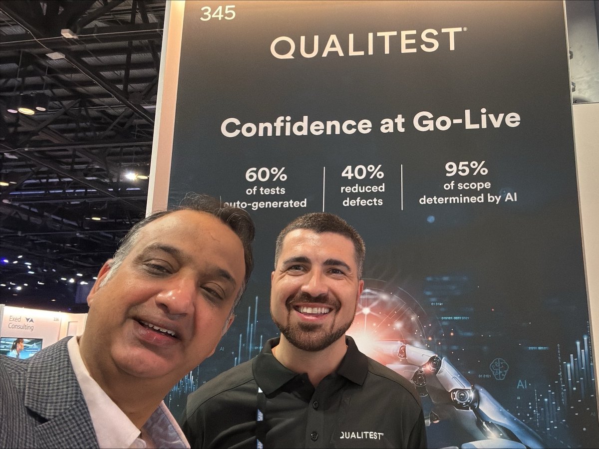 Qualitest's tweet photo. What a week at #SAPSapphire Orlando! 

Thanks for visiting Booth 345 to discuss AI-driven delivery &amp; Confidence at SAP Go-Live.

Next up: Madrid edition next week (May 19-21). Catch us at Booth 10.313!

#QualitestAtSAPSapphire2026 #SAPSapphire2026 #ASUG2026 #QualityEngineering https://t.co/S3eMZX5QEZ
