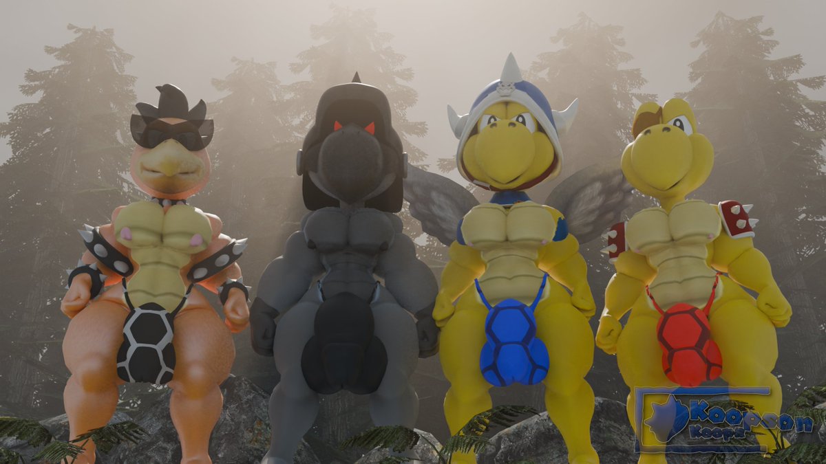 KoopsonKoopa's tweet photo. The Koopa Elites have got you cornered and this time it seems there is no escape. The best and only way now is to endure all of them~

#KoopaGeneral #Basilisx #EyepatchKoopa #ArmyHammerBro #NSFW https://t.co/exZqyXKAKo