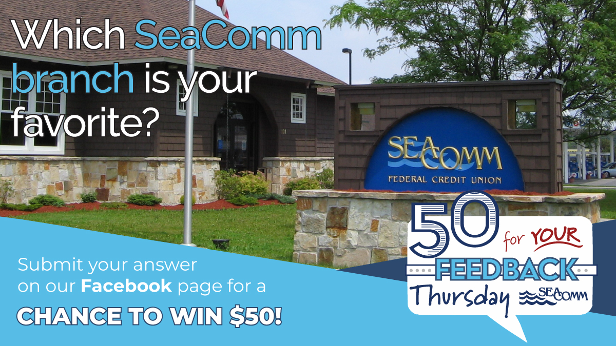 SeaCommFCU's tweet photo. No matter where you are in the North Country or Northern Vermont, one of our nine branches is nearby and ready to assist you with whatever you need!  So, tell us - which SeaComm branch is your favorite?

Head over to our Facebook page to answer this "50 for Your Feedback" question of the week for your chance to win! #win #giveaway #play #yourchancetowin #50foryourfeedback