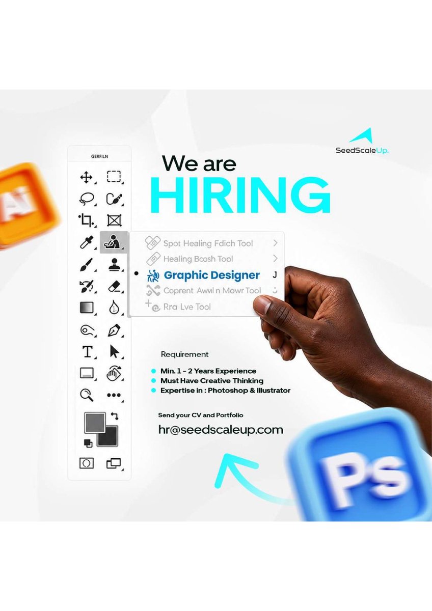 seedscaleup's tweet photo. 🚨 𝐖𝐄’𝐑𝐄 𝐇𝐈𝐑𝐈𝐍𝐆 – 𝐆𝐑𝐀𝐏𝐇𝐈𝐂 𝐃𝐄𝐒𝐈𝐆𝐍𝐄𝐑 🎨✨

SeedscaleUp is looking for a creative and passionate Graphic Designer to join our team. 

📩 Ready to create with us? Send your Cv and portfolio at hr@seedscaleup.com

 Let’s build amazing brands together. https://t.co/fmAQEZC2XF