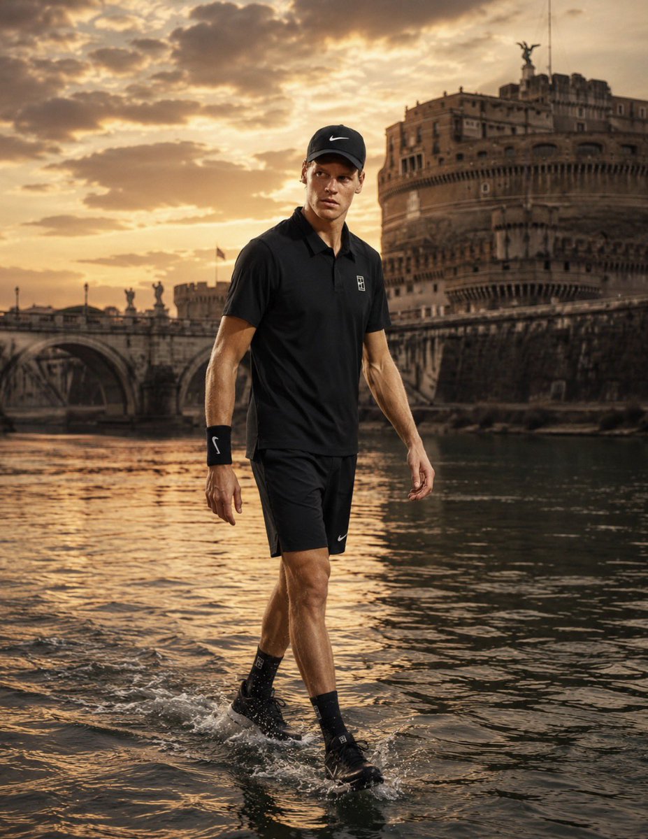 angelomangiante's tweet photo. ✍️ Appunti di viaggio 

Un detonatore di emozioni Jannik. Arriva lui e d'incanto il cielo di Roma torna azzurro. Azzera i problemi suoi e pure degli spettatori.
Ha tutto sotto controllo. L'autorevolezza in ogni mossa. Lo vedi in campo e rassicura il mondo. C'è ancora un'isola felice. C'è ancora speranza. 
Pronti, via e subito break al primo game con un diritto vincente del n.1 dopo uno scambio lungo 26 colpi. Comando io, il messaggio di Jannik. Di fronte ha stavolta un picchiatore russo salito n.5 del mondo: Rublev. Uno che ha vinto in passato il titolo sul rosso a Madrid e a Montecarlo. Uno senza armi e senza piano B. Spuntato il russo contro un giocatore vero, più completo e con più controllo in tutti i colpi come Jannik. Non c'è storia. Finisce 62 64 e a casa, pure lui. Domani la semifinale e poi aspettando domenica, dopo tutte le polemiche, di cui avremmo fatto volentieri a meno, sul derby. 
Sinner-Rublev si è giocata a pochi passi dall'Olimpico. Acuendo le distanze, semmai ce ne fosse ancora bisogno, tra tennis e calcio italiano. 
Da una parte l'effetto Sinner con il record di oltre 400.000 spettatori al Foro. Un sistema tennis oggi super potenza mondiale con 4 giocatori tra i primi 20. Campioni del mondo nel maschile e femminile. Un n.1 come migliore espressione dell'Italia nel mondo. 
Dall'altra parte un sistema calcio che macina altri record, negativi. Tra caos, balletti, inchieste della Procura in corso, commissariamento, curve semivuote, polemiche, grovigli istituzionali. Segnali di fumo che arrivano fino in campo, pure al Foro, e rischiano di rovinare, con la momentanea sospensione, anche una partita epica tra Darderi-Jodar. 
Tra sistema calcio e tennis la distanza è siderale, come dimostra anche oggi Jannik demolendo Rublev per stabilire un nuovo primato. Diventa il primo giocatore della storia a vincere 32 partite di fila nei Masters 1000. Ennesimo record, superando una leggenda vivente come Nole Djokovic. 
Ormai cammina sulle acque Jannik e riesce a rendere biondo anche il Tevere. Si è attrezzato da tempo per i miracoli. Mentre gli altri rimangono impantanati nelle sabbie mobili di un caos senza fine. 
✍️ Angelo