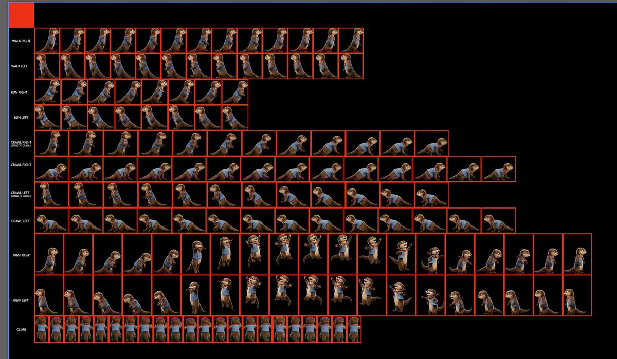 invent71's tweet photo. Getting close to having all the animation frames completed for this cute Otter character :)
#Gamedev

I will post the complete process of the technique soon. https://t.co/NtcnDj21E8
