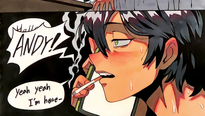 Drunk Renee &amp; Andy Short Cartoon (9)~(12) Andy and Renee's comic, which was originally planned as a short piece, is still being drawn! The story will be finished in just one or two more pages! It's such a fun process, haha! Thank you for watching!