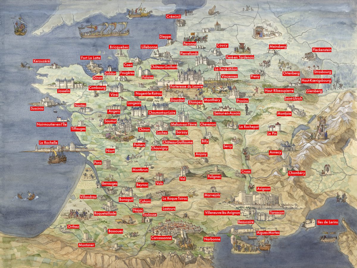 JCGolvin's tweet photo. 🥁 Oyez, oyez, braves golvinophiles de tous âges et de toutes contrées 🎺

La carte iconique de la France des châteaux à l'époque médiévale est l'affiche qui a eu le plus grand succès cette année. https://t.co/Ib0MDdDd0l