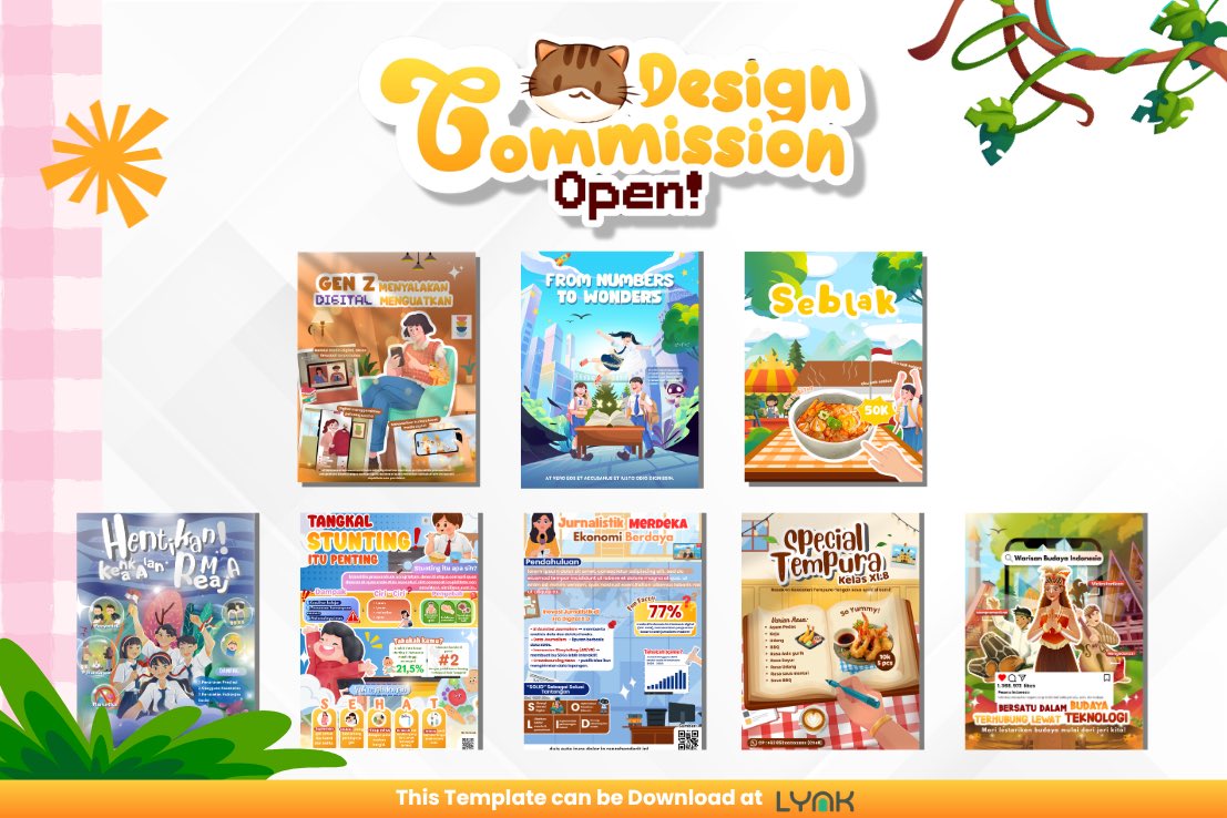belyzs's tweet photo. hai aku open slot untuk design commision‼️
mulai dari sticker pack, poster, banner, id card, qris design, twibbon, infografis &amp; masih banyak lagi! 💬⭐️ #zonauang

wanna ask / booked slot chat only
https://t.co/JxKPk6qtwz 🍊🛋️ https://t.co/mDESjC8Qqa