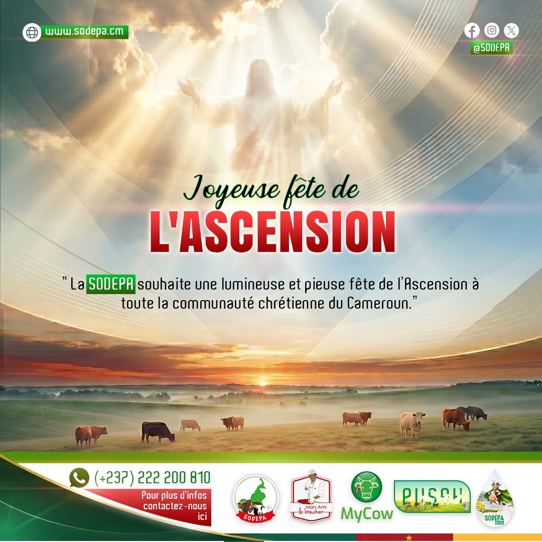 SODEPACmr's tweet photo. En ce jour de l’ascension, 
Que la paix et les bénédictions accompagnent la communauté chrétienne. Bonne célébration de l’Ascension à tous. 

On this Ascension Day, may peace and abondant blessings be upon the Christian people wishing everyone a joyful and blessed celebration. https://t.co/aqevI6Ed9R