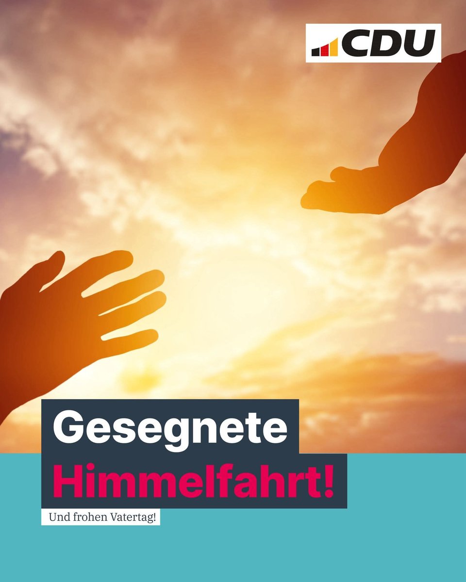 CDUTimmendorf's tweet photo. Ihr Lieben, wir wünschen Euch einen gesegneten Feiertag. Mögen alle #Väter diesen Tag ganz besonders genießen. Habt ein schönes Wochenende und bleibt behütet. #Familienzeit #Dankbarkeit #Glaube #Zuversicht https://t.co/DKqTvXiubO