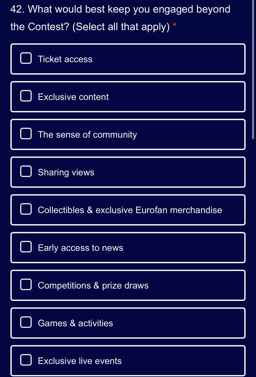 gjkooijman's tweet photo. It also proposed Eurofan Plus. Where a paid subscription would give you benefits. The EBU is asking what you’d want and pay for it. https://t.co/rQACRrDdHK