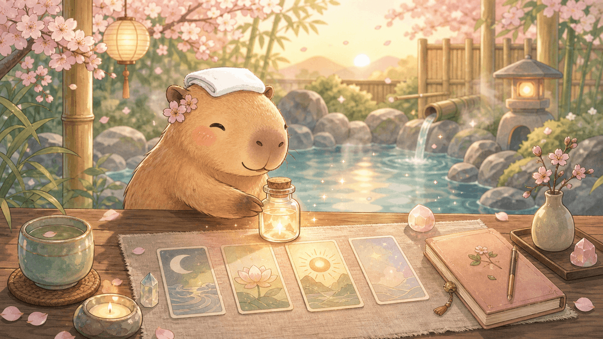 KPBLLL's tweet photo. A tiny demo of Capybara Healing 🦫🌊

You write a feeling.
Drop it into the sea.
Receive something gentle back.
Or draw a tarot card for a softer little reflection.
It’s not trying to replace therapy — just a cozy space for small emotional moments.
Live on Product Hunt today, would love your thoughts:
https://t.co/B1r625cbWZ