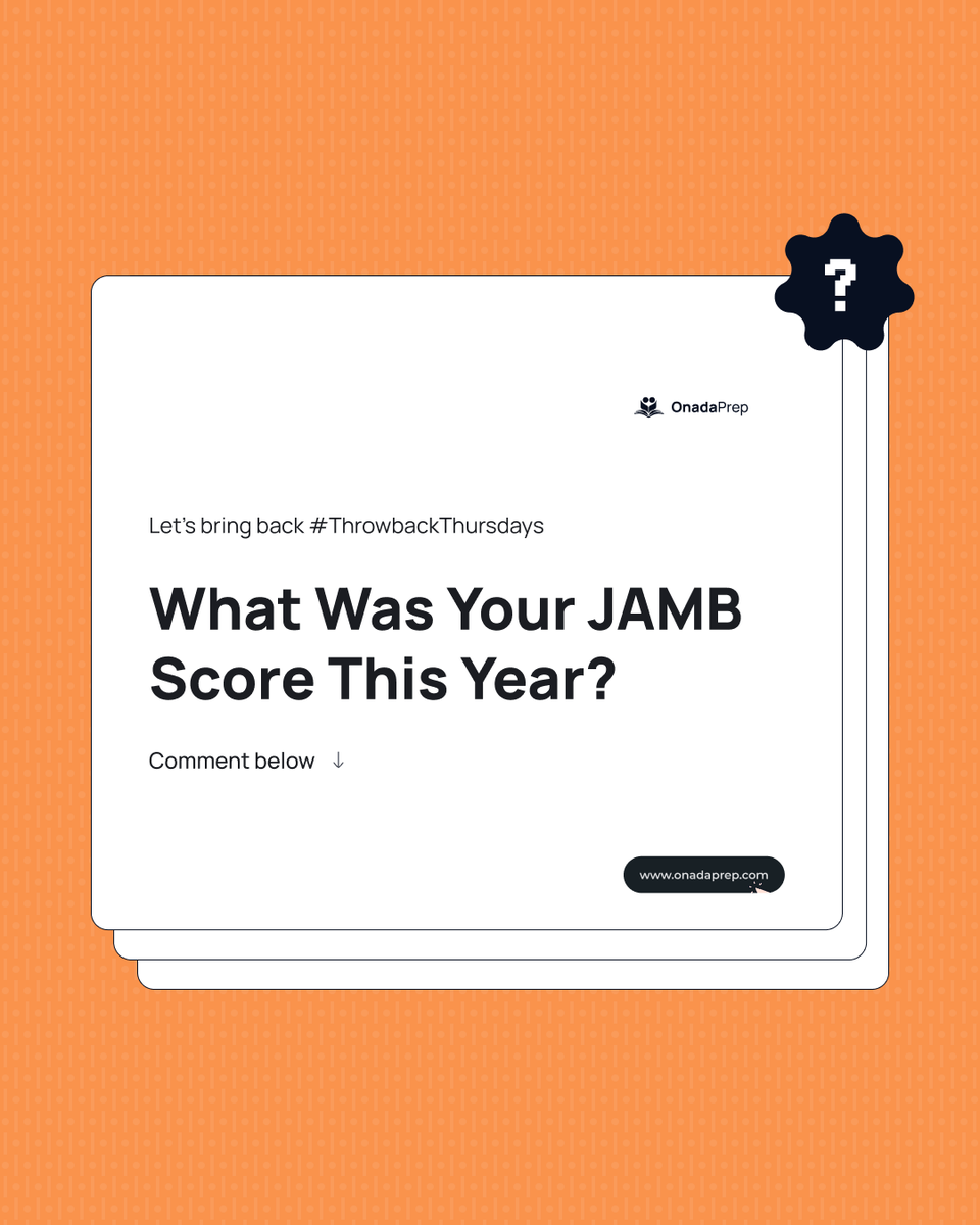 OnadaPrep's tweet photo. JAMB results are out! 🎉 

What was your score this year? 

Drop it below 👇

Don't forget you can prepare for your exams using OnadaPrep, sign up for FREE Today!
#jamb #studentsuccess #onadaprep #jambresult #nigerian #nigerianstudent https://t.co/ijvxSl61dQ