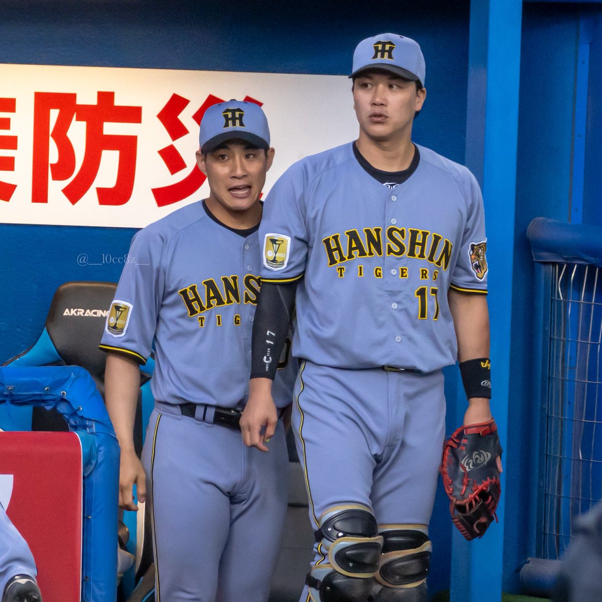 ebimayo_kinami0's tweet photo. キャッチボール前
後ろからぴったりくっついて
寅威ママに甘えに行く木浪くん😇♥️
2人とも可愛すぎるナニシテルノ⁉️⁉️

#阪神タイガース
#伏見寅威 選手
#木浪聖也 選手

2026.05.13🪄︎︎神宮球場 https://t.co/OaV1Aaa7nm