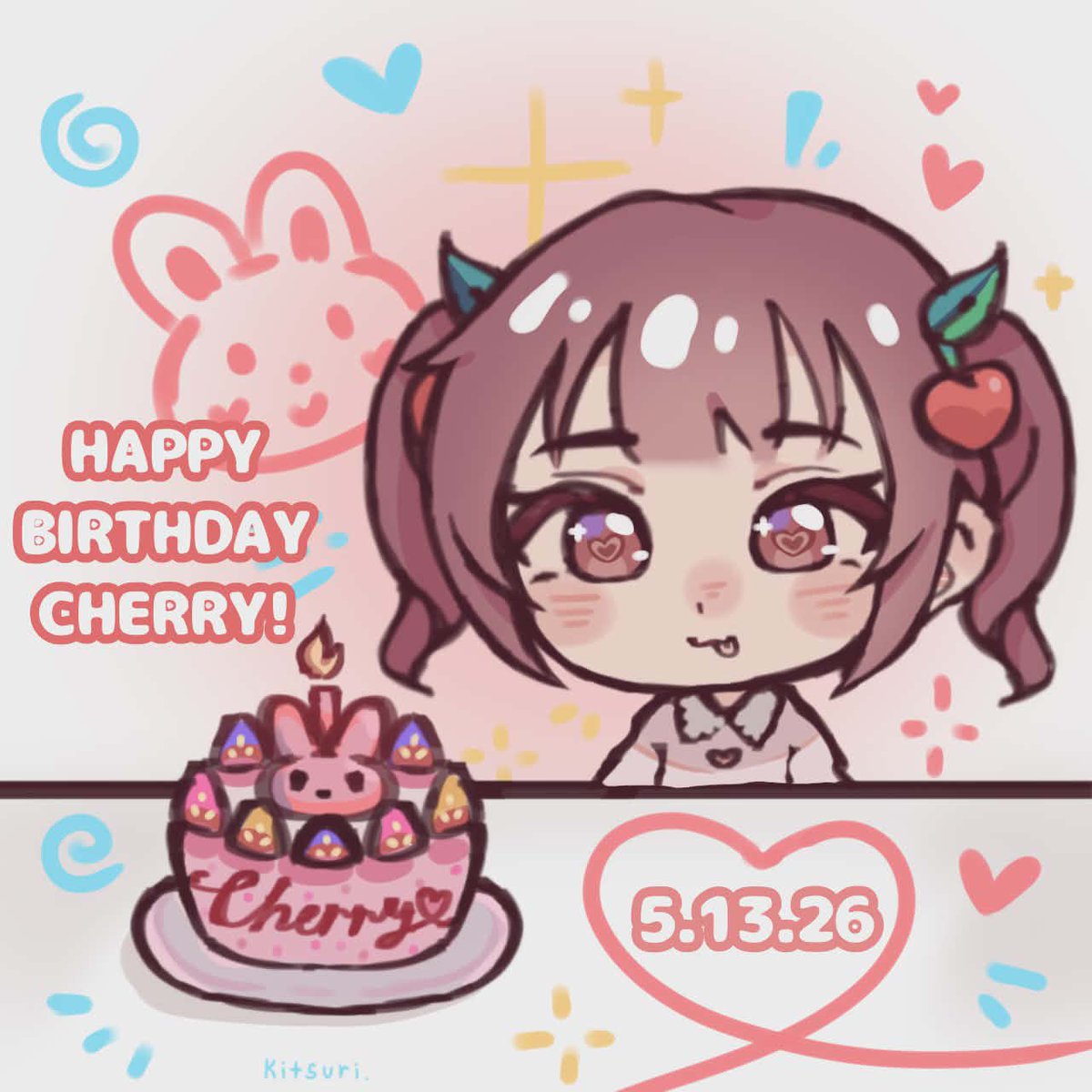 Kitsuri0's tweet photo. Happy birthday to my daughter chewiii 🐰 https://t.co/xQ7dJiargZ