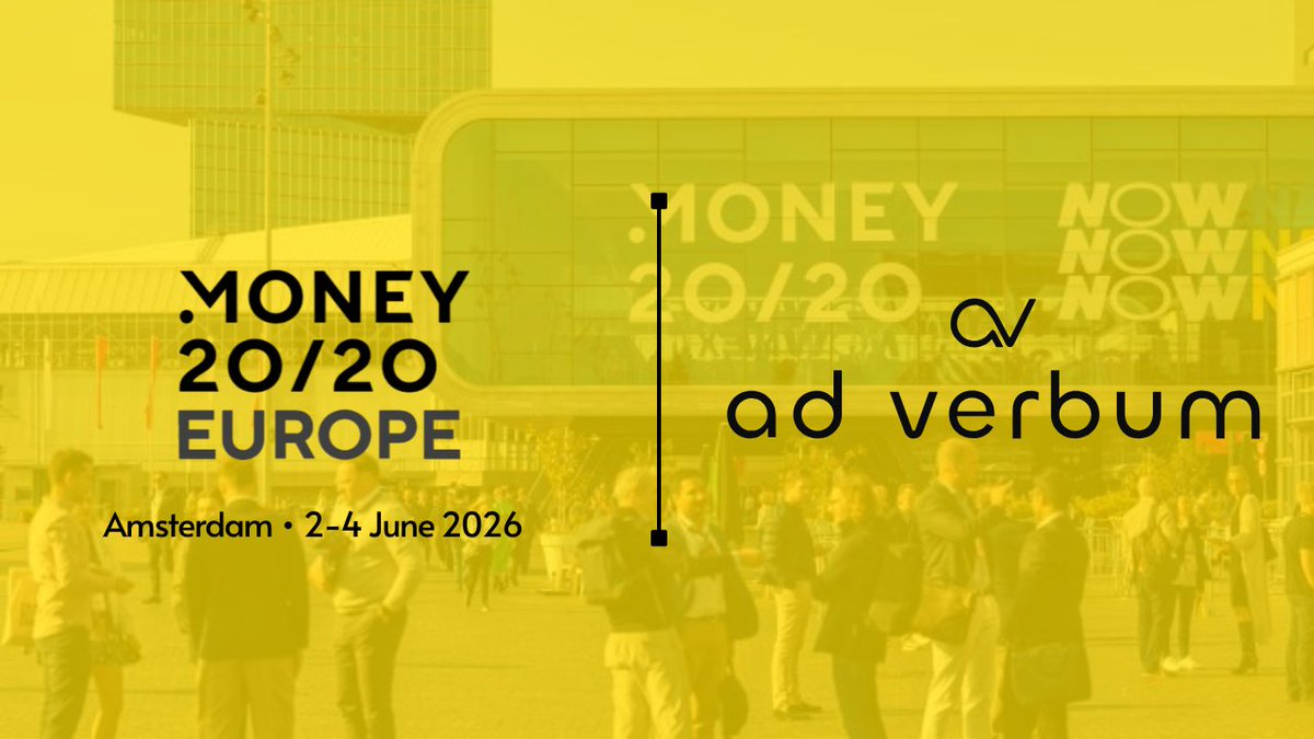 AD_VERBUM_AI's tweet photo. Amsterdam, here we come!

@AD_VERBUM_AI at @money2020 Europe 2026 

🇳🇱 Amsterdam, Netherlands 
📅2–4 June, 2026
📍 RAI Amsterdam, Stand 7G32

AI+HUMAN translations for banks, fintechs & payment providers. Certified. Compliant. Multilingual.

#Money2020 #Money2020Europe #Fintech #Translation #Localization #ADVERBUM #AIHumanTranslations