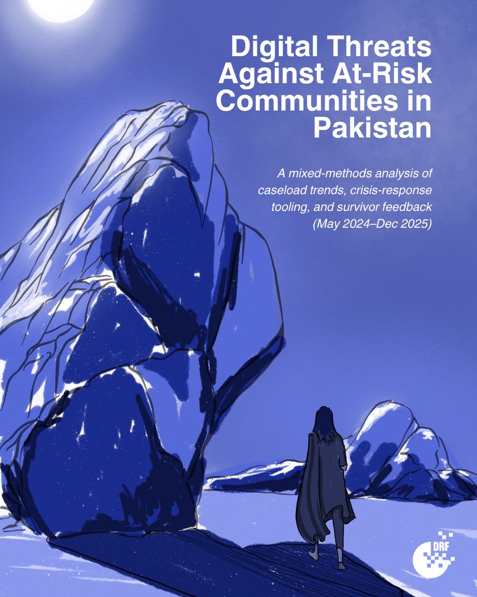DigitalRightsPK's tweet photo. NEW REPORT:

Between May 2024 and December 2025, DRF's Digital Security Helpline handled 5,041 cases. Complainants overwhelmingly reported cases of hacking, image-based abuse, blackmail, and sextortion. Read more here: https://t.co/X37ZFdfgJ1 https://t.co/VU6pVUwYgU