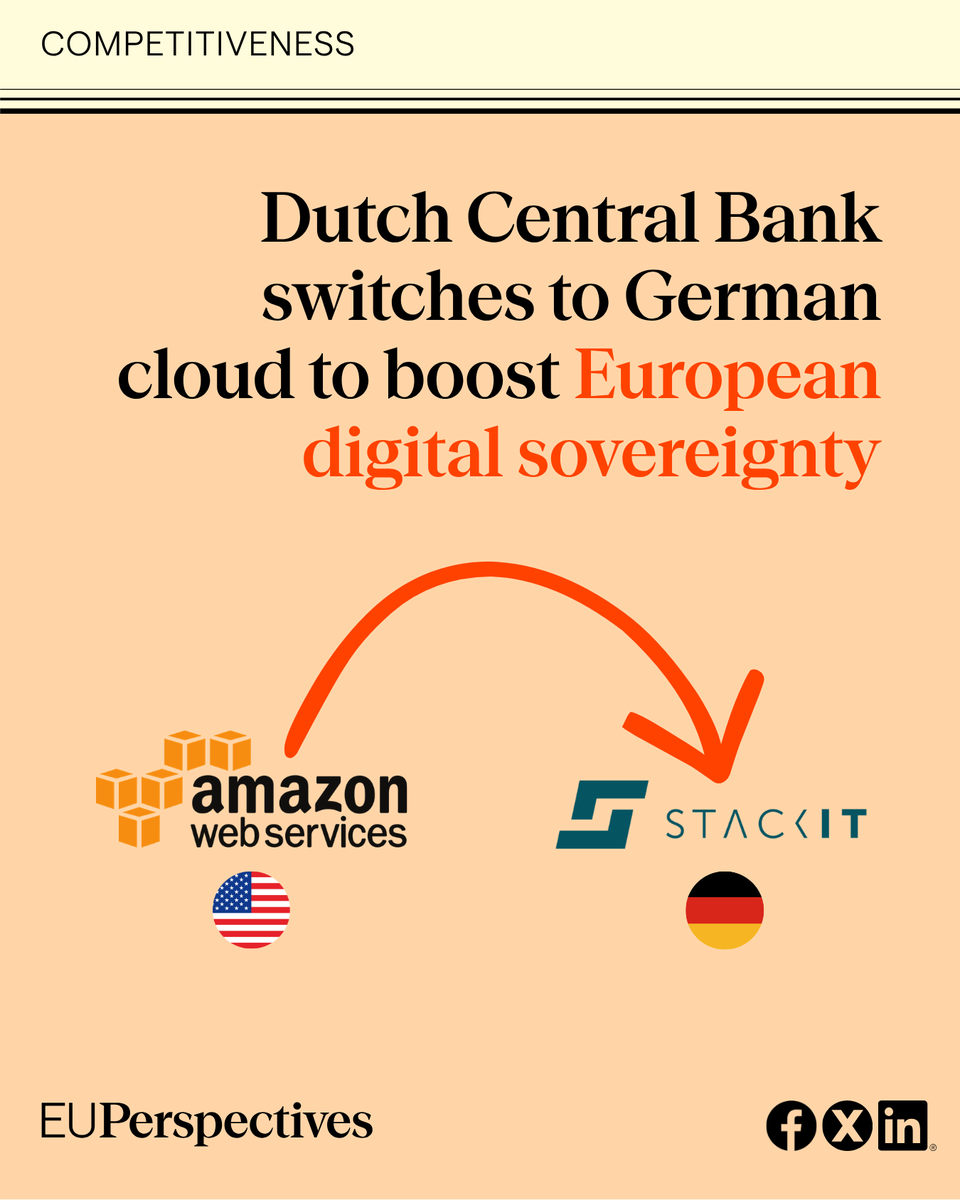 EUPerspectives's tweet photo. Lidl’s owner takes on Amazon in the cloud war 👉 https://t.co/4ym9dmB0Ib

The Dutch Central Bank has dropped Amazon Web Services for STACKIT, a cloud platform owned by the Schwarz Group — the retail giant behind Lidl and Kaufland. This signals a major shift in European digital strategy.