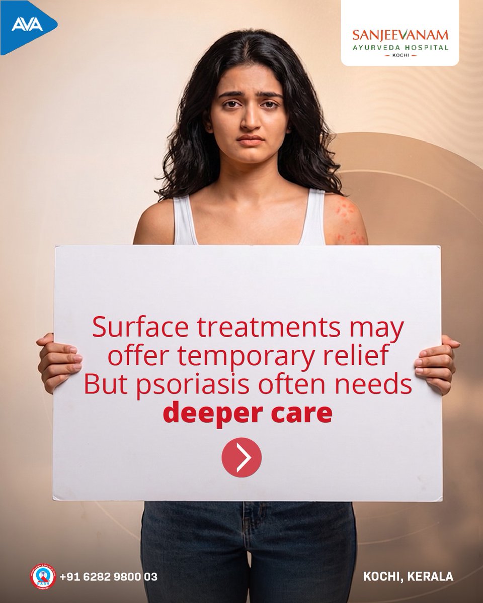 SanjeevanamH's tweet photo. Recurring psoriasis flare-ups can be frustrating.

Instead of temporary fixes, Ayurveda looks at long-term balance by working from within to support healthier skin.
-
-
[ psoriasis, itching, ayurvedic, detox, holistichealing, wellness journey, sanjeevanam, ayurvedic hospital ] https://t.co/CwkUdfOKze