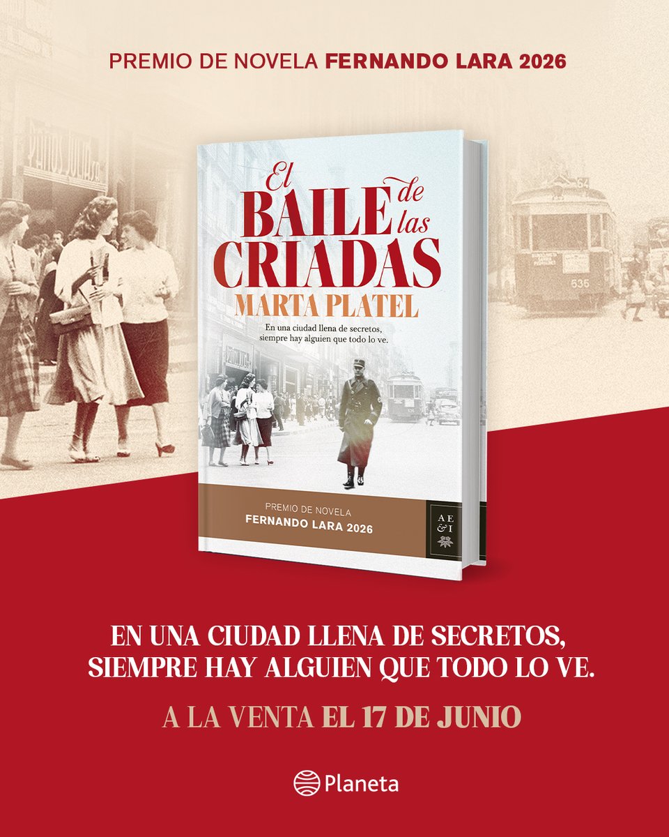 edit_planeta's tweet photo. ✨ Ya podemos enseñaros la portada de «El baile de las criadas», la novela ganadora del Premio Fernando Lara 2026 🖤

Una historia de secretos, pasión, traiciones e identidades ocultas en la Barcelona de 1941, donde nada es lo que parece.

¿Ganas de descubrirla? https://t.co/K6mt2GHXoK