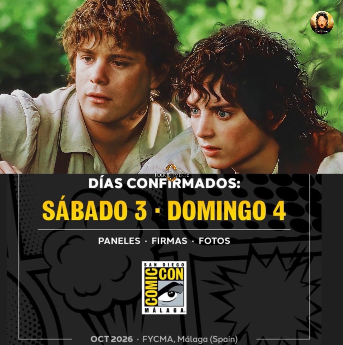 ToIkienverse's tweet photo. 🚨 ¡Elijah Wood y Sean Astin estarán en la Comic-Con de Malaga el 3 y el 4 de octubre de 2026! 🔥 https://t.co/LkSOCO7L2x