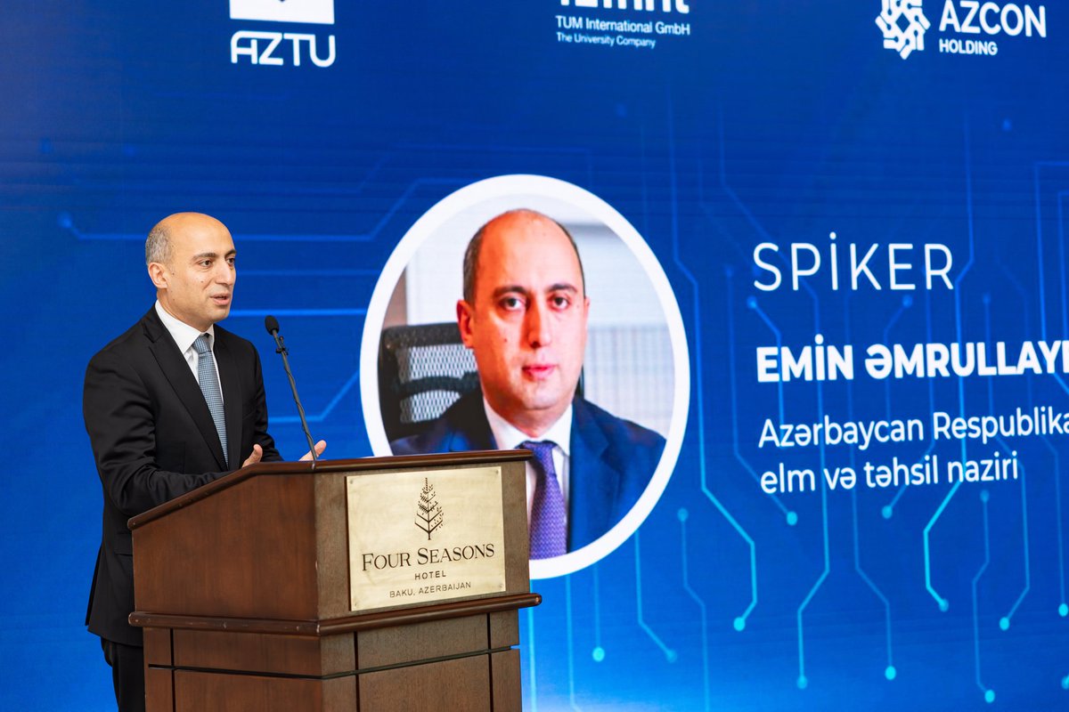 RashadNNabiyev's tweet photo. AZCON Mühəndislik və Texnologiya Məktəbinin – AZSET proqramının təsis edilməsinə dair müqavilənin imzalanması mərasimində iştirak etdik. 

AZCON Holding və Azərbaycan Texniki Universitetinin əməkdaşlığı və “TUM International GmbH”nın akademik dəstəyi ilə həyata keçirilən bu təşəbbüs gənclərə beynəlxalq akademik standartlar əsasında praktiki yönümlü və sənaye ilə inteqrasiya olunmuş təhsil imkanı yaradacaq. 

İnanırıq ki, AZSET gələcəyin rəqəmsal iqtisadiyyatı üçün güclü insan kapitalının formalaşmasına mühüm töhfə verəcək.