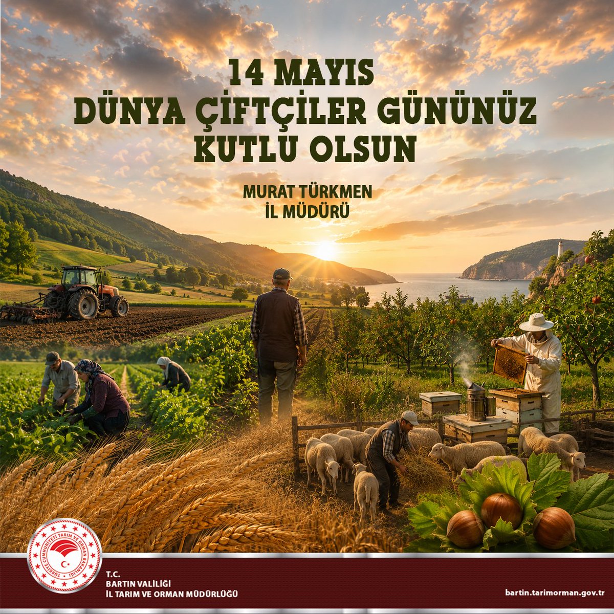 bartiniltarim's tweet photo. 🌰🌾 İl Müdürümüz Murat TÜRKMEN'in 14 Mayıs Dünya Çiftçiler Günü Kutlama Mesajı:
"Değerli Üreticilerimiz,
Bugün Dünya Çiftçiler Günü. Ancak şunu özellikle vurgulamak isteriz ki; https://t.co/cGT47d5XY4