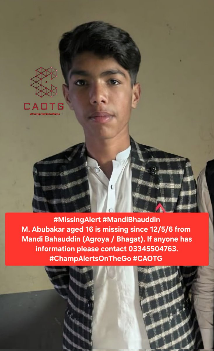shaheryarhassan's tweet photo. #MissingAlerts #MandiBhauddin #Rawalpindi #Karachi
📍M. Abubakar
📍Sonia Aurangzeb
📍Norma. #ChampAlertsOnTheGo #CAOTG https://t.co/cSW8PUyQKg