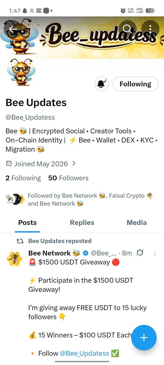 Would_of_words's tweet photo. @Bee_KYC @Bee_Updatess @iFaisalCrypto DONE👍 https://t.co/373oM0x7tr