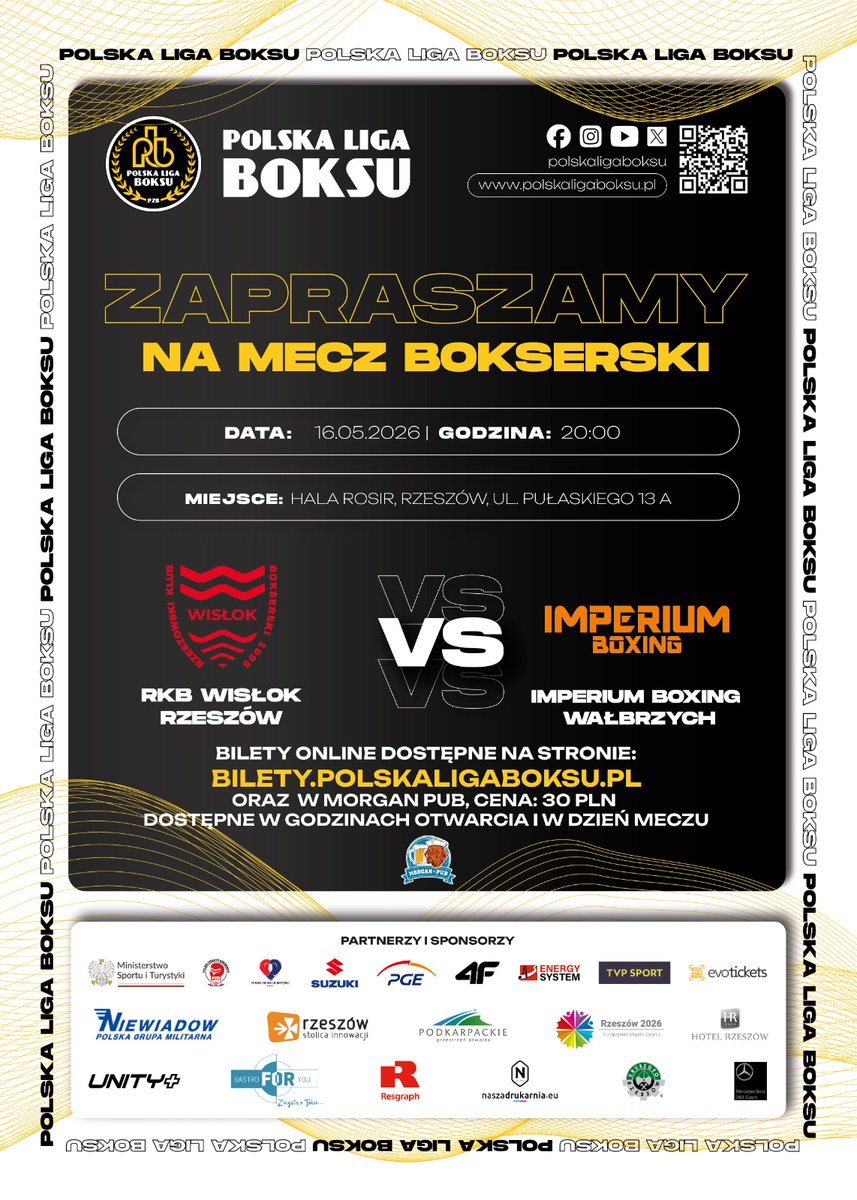 WislokRzeszow's tweet photo. @polskaligaboksu w Rzeszowie! Już w najbliższą sobotę 16 maja o 20:00 w zasłużonej hali #ROSiR wielki mecz! Mecz Wisłok 1995 vs. Imperium Boxing Wałbrzych! Zapowiada się nie lada wydarzenie! Bądźcie z nami!
#Rzeszów #news #PZB #Podkarpackie #info #EMS2026 #PolskaLigaBoksu https://t.co/Ze7Z2mGBRZ