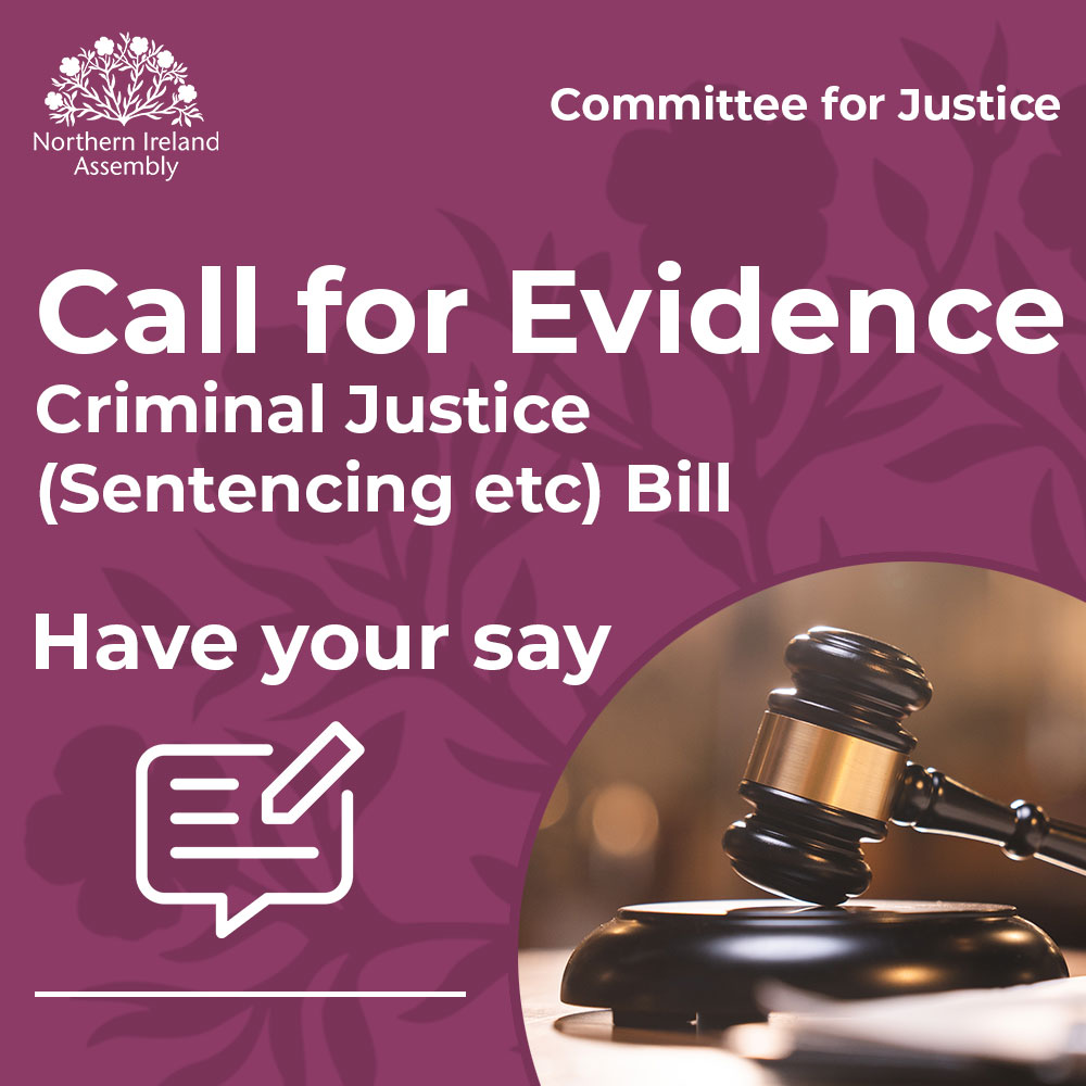 NIAJusticeComm's tweet photo. Have your say on major proposed changes to Northern Ireland’s sentencing framework.
 
The Committee for Justice is seeking evidence on the Criminal Justice (Sentencing etc) Bill.
 
 🗓️ Closes tomorrow, 22 May

🔗 https://t.co/AucbOWVp2a https://t.co/PZnmU4NDWy