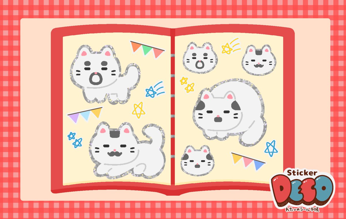 sutajiomimoza's tweet photo. 【ゲーム登場するシール紹介🌟】

おじさん？みたいな模様の猫達の、「へんなもようのねこ」シリーズです🐈

私が子どもの頃見た猫がモチーフになってます笑
誰ともかぶらない面白キャラです🐈

きもかわいい、変なキャラが好きな方へ…💕

#StickerDECO https://t.co/6hYxIq8KZ5