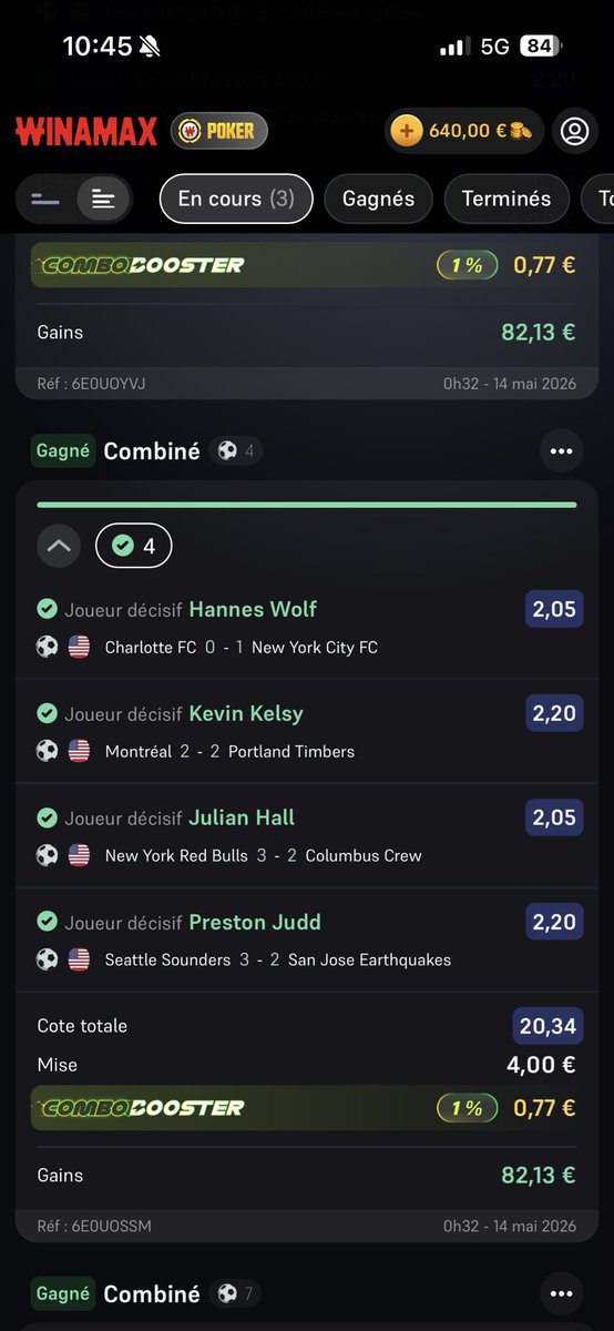 Morgannn45's tweet photo. Cote à 20 et à 283 ! 😬 #winamax #teamparieur #mls https://t.co/pXkcR1b8OE