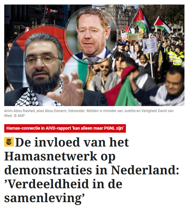 SanderSassen's tweet photo. Heeft u hier iets over gelezen in de reguliere media? Of gezien in de talkshows? Hamas dat ook in Nederland een dikke vinger in de pap heeft bij pro-Palestina demonstraties? Nee hè? Waarom zou dat zijn denkt u?

Bron: https://t.co/LocVfc0v2k https://t.co/ItSZGUsFLW
