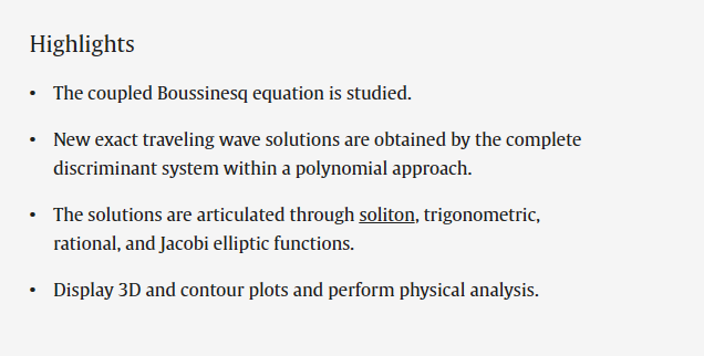 TheorAppMechLet's tweet photo. New exact traveling wave solutions of the coupled Boussinesq equations
Read the article in Theoretical and Applied Mechanics Letters:https://t.co/z5ufoXLBsb https://t.co/FyYgD51xHf