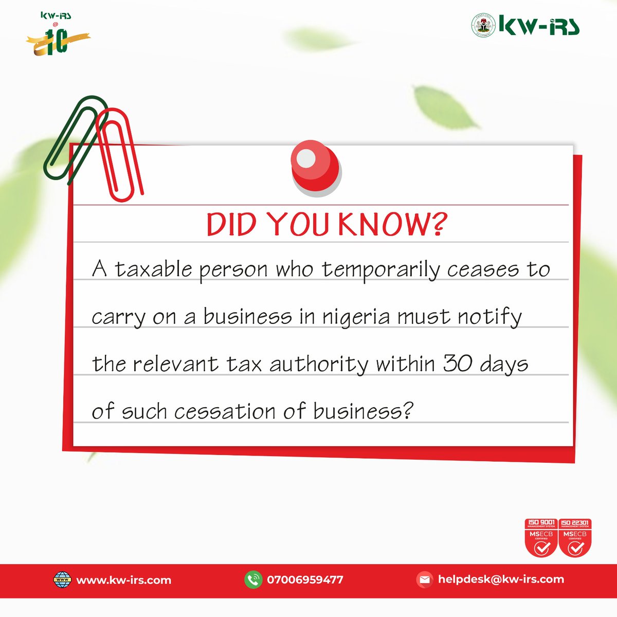 Kwara State Internal Revenue Service tweet media
