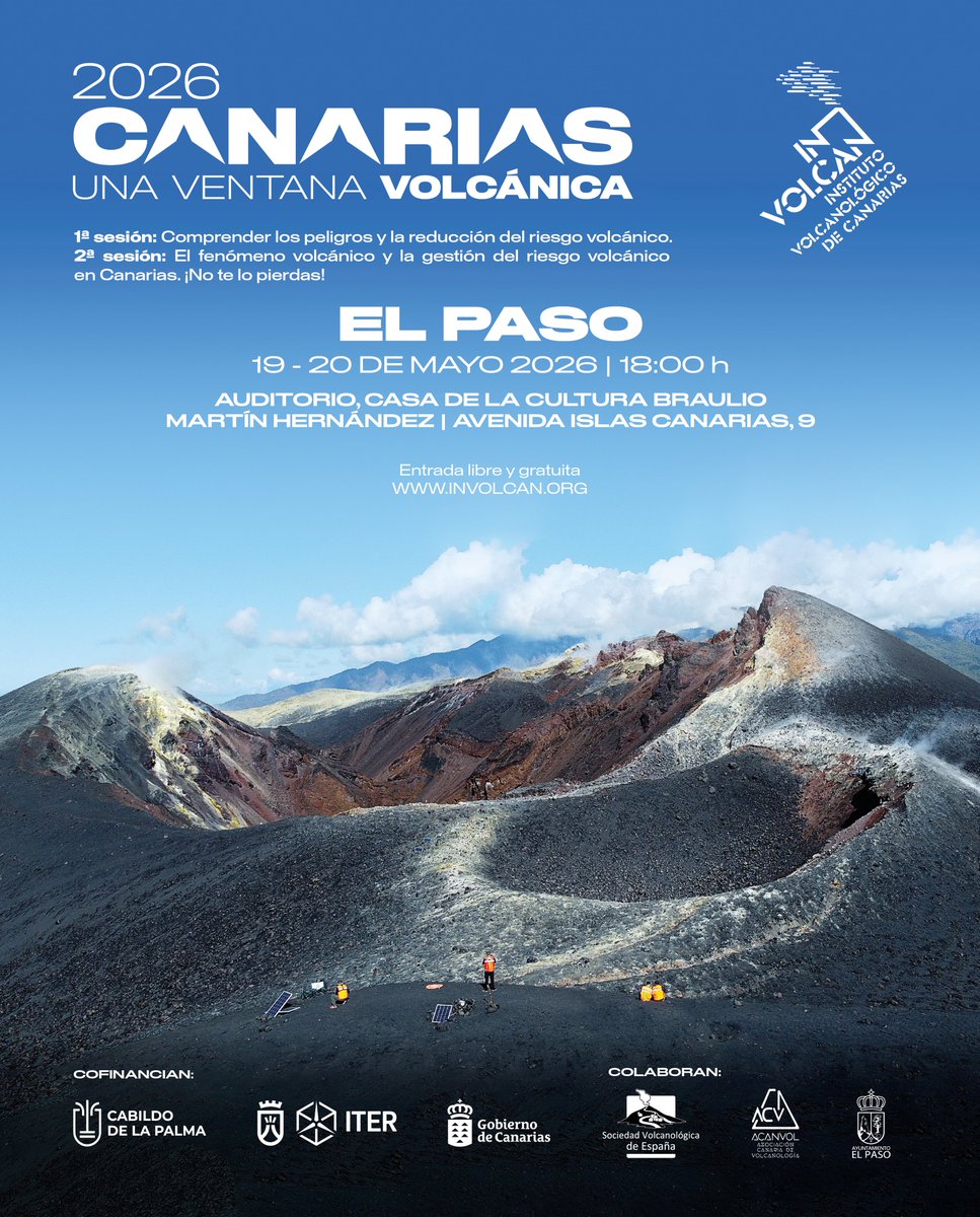 involcan's tweet photo. 🌋¡Canarias: una ventana volcánica en el Atlántico regresa al municipio de El Paso los días 19 y 20 de mayo!

📍Lugar: Auditorio, Casa de la Cultura Braulio Martín Hernández. 
🛣️Dirección: Avenida Islas Canarias, 9.
🕧Hora: 18:00h
+info: https://t.co/7AFNCX7ygJ https://t.co/4wrnoejvhE