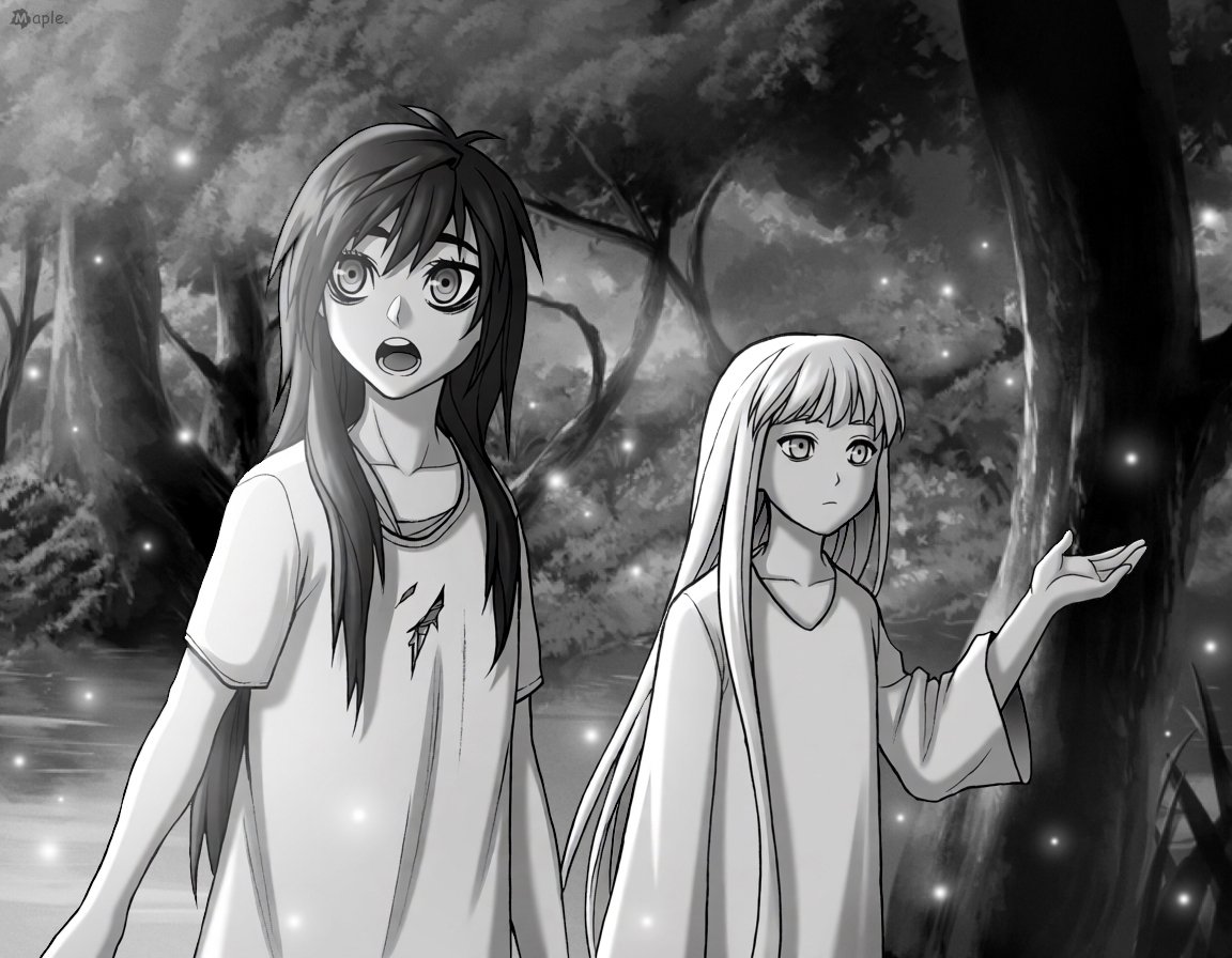 Maple13th's tweet photo. สองชีวิตในป่าใหญ่ 🌕🌳🌳🌳

#Art #Artwork #OC https://t.co/dkM860TOV2