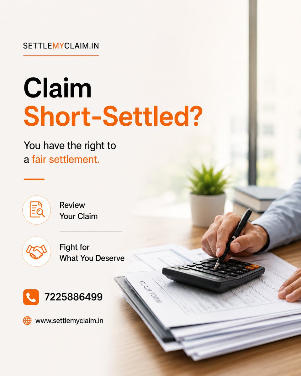 settleMyclaim0's tweet photo. Claim short-settled ho gaya? ⚠️
Aapka haq poora milna https://t.co/bWi1SpvXTa helps you review &amp; fight unfair insurance settlements professionally. ✅📞 7225886499
🌐 https://t.co/4PDodSI13Y#InsuranceClaim #ClaimSettlement #ShortSettlement #SettleMyClaim #InsuranceHelp https://t.co/EHTUBvY7P4