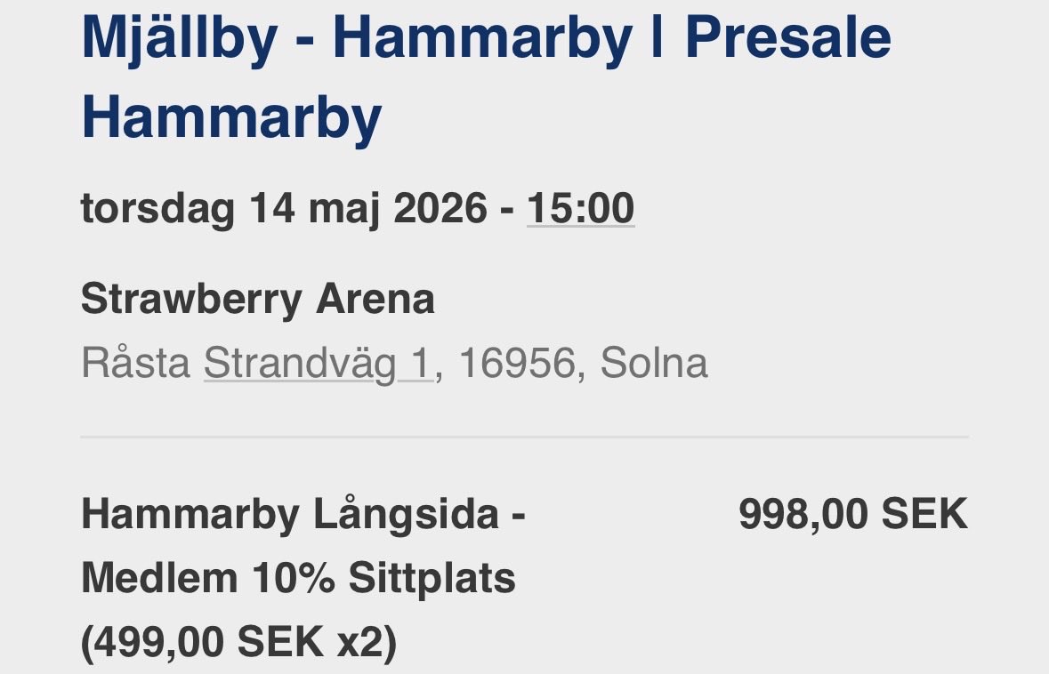 viktorgranlund's tweet photo. SÄLJES: Två sittplats på sektion 110, etage 1. #bajen @bajenplat https://t.co/R3nqdwYuw3