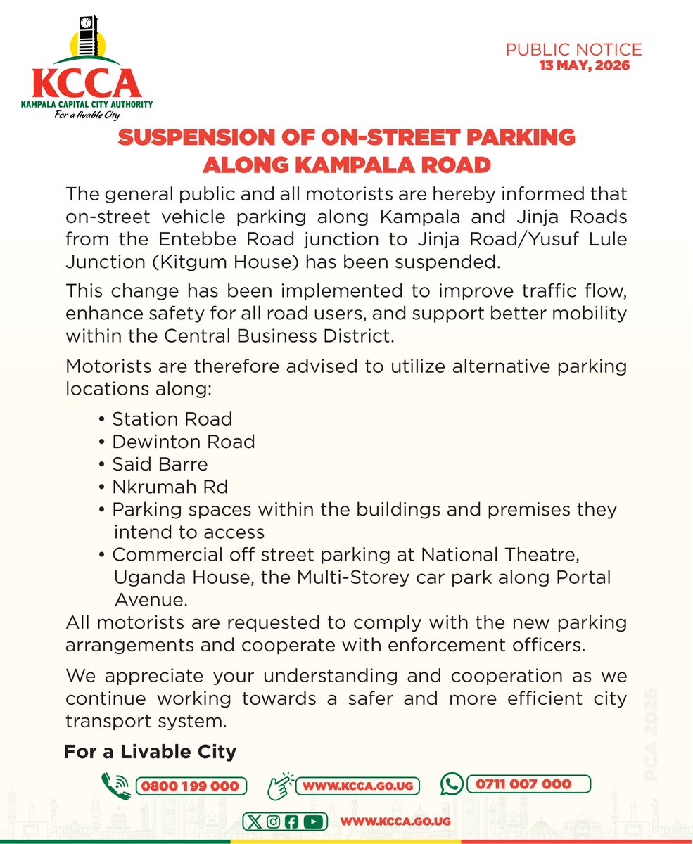 Kampala Capital City Authority (KCCA) tweet media