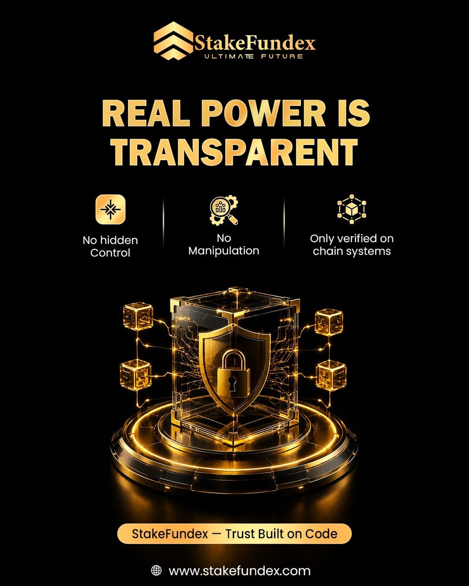 FundexStake's tweet photo. 🔐 Real power comes from transparency. No hidden control. No manipulation. Only verified on-chain systems. ⚡

✨StakeFundex is building trust through technology and community-driven innovation. 🚀
                                                                                                                 💡The future belongs to systems that are open, secure, and community-driven.⚡