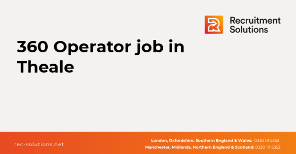 Recsol's tweet photo. Apply today! 360 Operator job in Theale. https://t.co/mWqXSmhQVe https://t.co/SLL5plcvyW