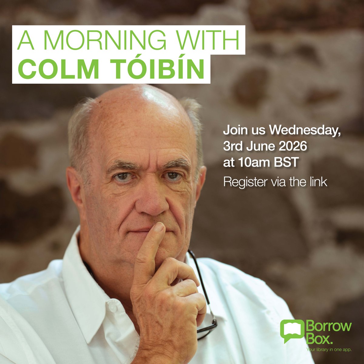 DurhamLibraries's tweet photo. Join us for an exclusive online event with Colm Tóibín on Wednesday 3 June!
Don’t miss the award-winning author as he discusses his latest release, The News from Dublin, followed by a live audience Q&amp;A. Hosted by BorrowBox – sign up FREE here:
💻 https://t.co/ksd2EVvK2Q https://t.co/b7vfe7ssbP