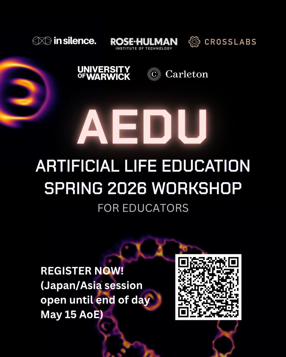 jerseyjean25's tweet photo. AEdu: ALife Education Workshop Japan Speakers list is out! This session is still open for registration - sign up by Friday, May 15 to join the conversation:

More information here:
https://t.co/saSDABz4oX

Sign up here: https://t.co/4xhP6eX2vZ https://t.co/Ie0KyTDnfy