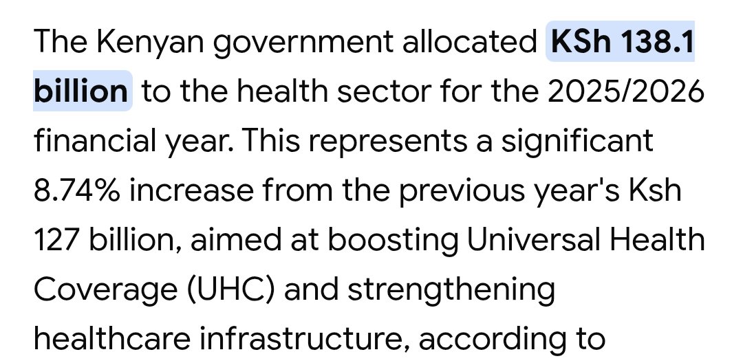 fredrickakoko1's tweet photo. @Kennedymuturi88 @ntvkenya @Ben_Kitili Three times the Health Sector Budget in FY 2025/2026 https://t.co/NFYLTgl21N