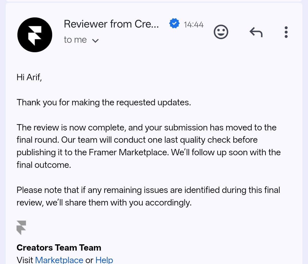 dankearif's tweet photo. Goko has moved to the final round 😎 
@framer 

Now it's time to learn framer in a better way and submit high quality templates. 

Goko is my 2nd template and you'll see the improvement too. 

I keep improving 🙌 https://t.co/L4k6oqmTDW