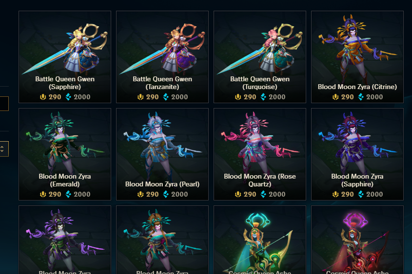 Mukorokun's tweet photo. It's 2026... and you still have to buy Emporium Chromas one by one.. Riot please.
@riotgames https://t.co/gOQm7tJETp