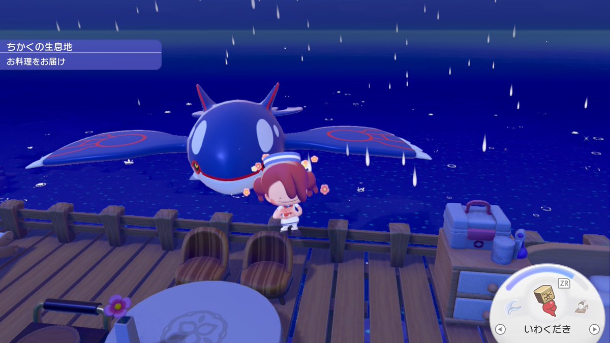 daily382's tweet photo. ちょっと前だけど、過去一近くに来てくれたカイオーガちゃん🫶💙
チェストら辺うろついてたら、カイオーガちゃんイベ発生しました💙💙

なみのり時もカメラ起動できたらいいのにね https://t.co/40Ndx20p6s